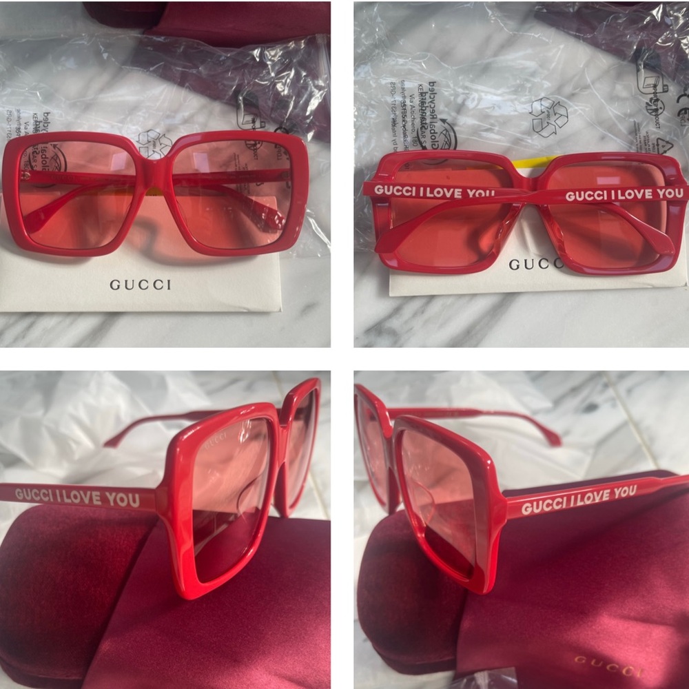 RED HOT GUCCI SUNGLASSES FROM THE PRESTIGE COLLECTION. GUCCI FANS SAY I LOVE YOU - Picture 16 of 16